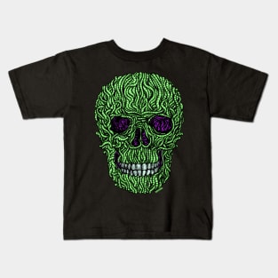 Neon Worm Skull Kids T-Shirt